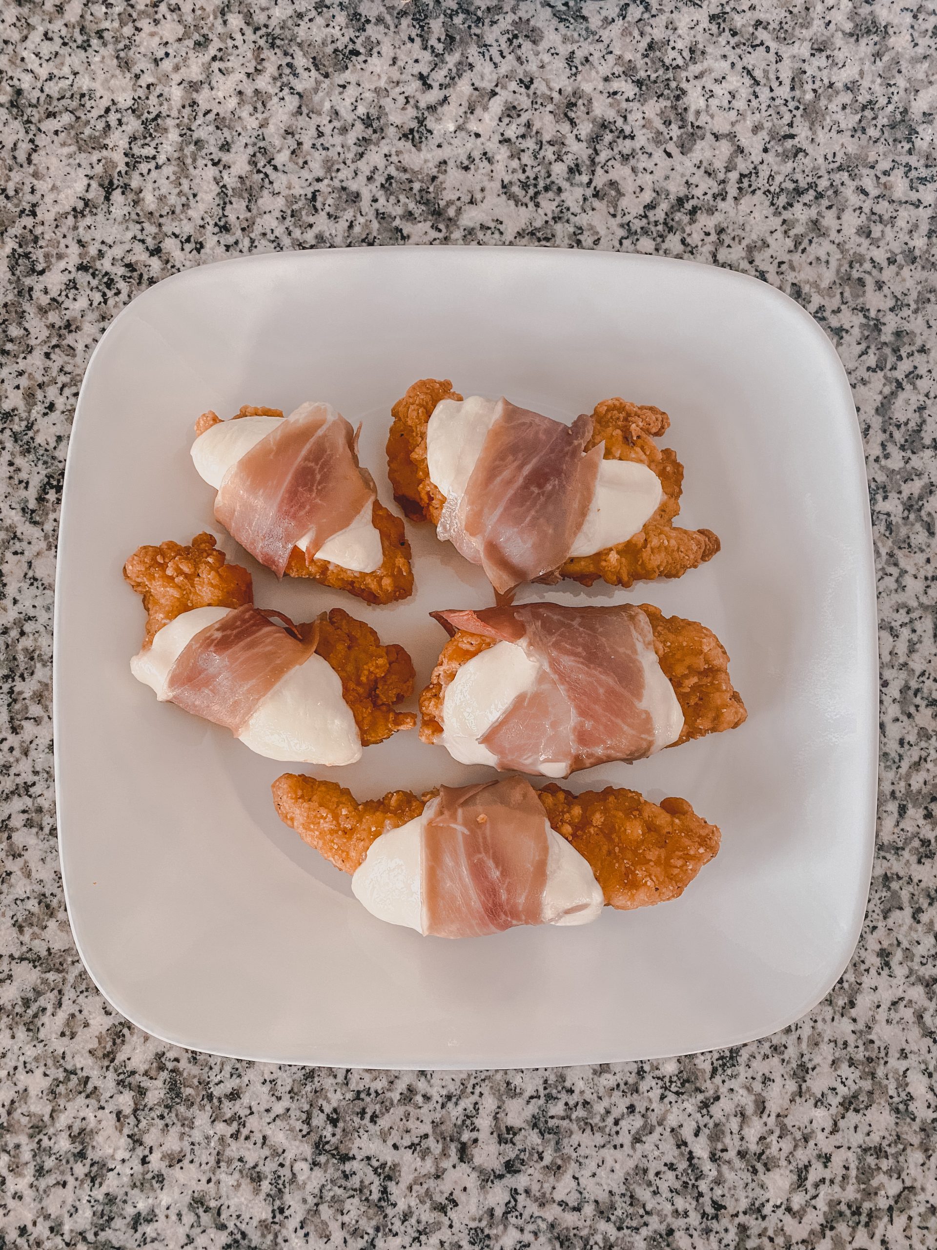 chicken tenders with mozzarella and prosciutto 3-ingredient trader joe's meal