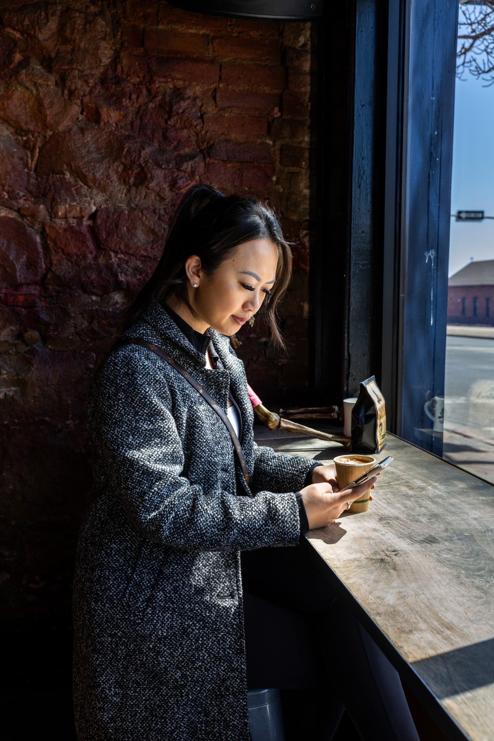 kelly chen at firecreek coffee in downtown flagstaff arizona